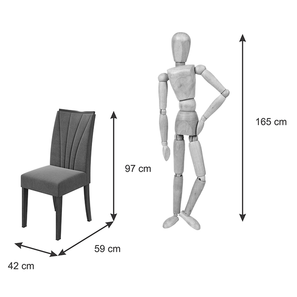 SILLA APOGEU TEJIDO LINO CINZA/ AMENDOA CLEAN