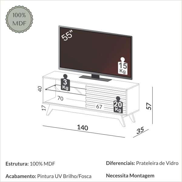 RACK 140 CM CON PUERTA CORREDERA - Imagen 2