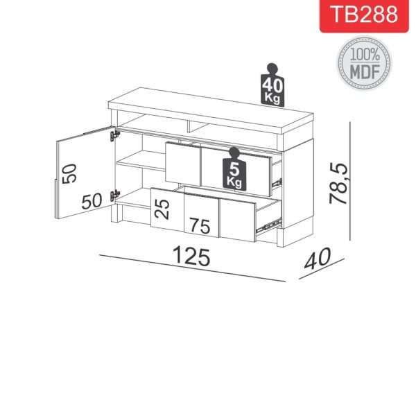 BUFFET 125.3CM OFF WHITE - Imagen 2