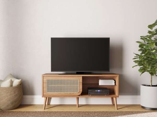 RACK CON TELA 135CM C/ 1 PUERTA CORREDERA - FREIJO