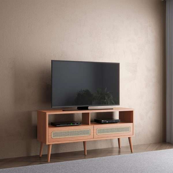 RACK TELA 135CM C/ 2 GAVETAS - FREIJO