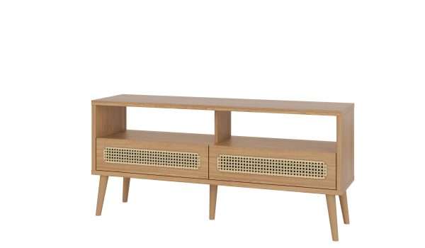 RACK TELA 135CM C/ 2 GAVETAS - FREIJO - Imagen 3