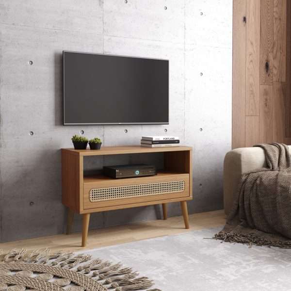 RACK TELA 90CM C/ 1 GAVETA - FREIJO