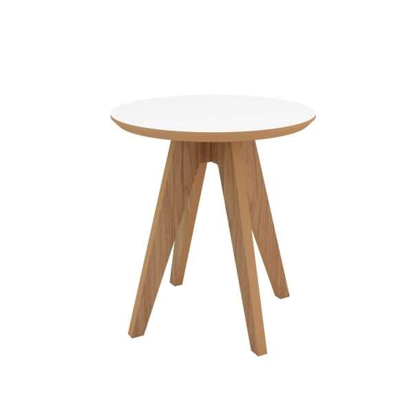 MESA LATERAL REDONDA FREIJO /OFF WHITE - Imagen 3