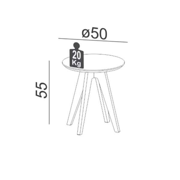 MESA LATERAL REDONDA NOBRE / OFF WHITE - Imagen 2