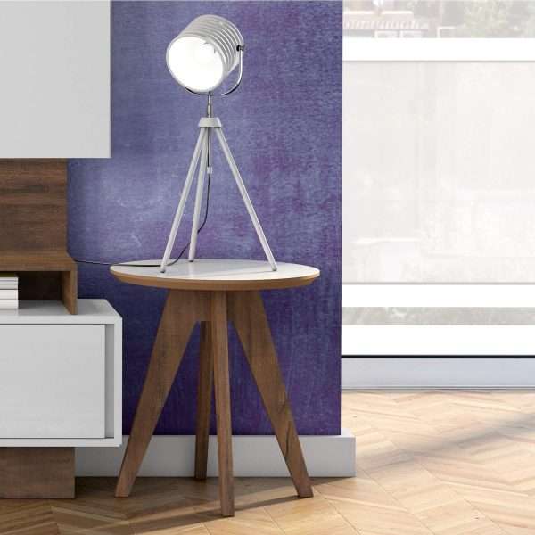 MESA LATERAL REDONDA NOBRE / OFF WHITE