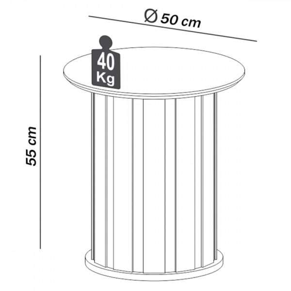 MESA LATERAL 50CM - Imagen 2