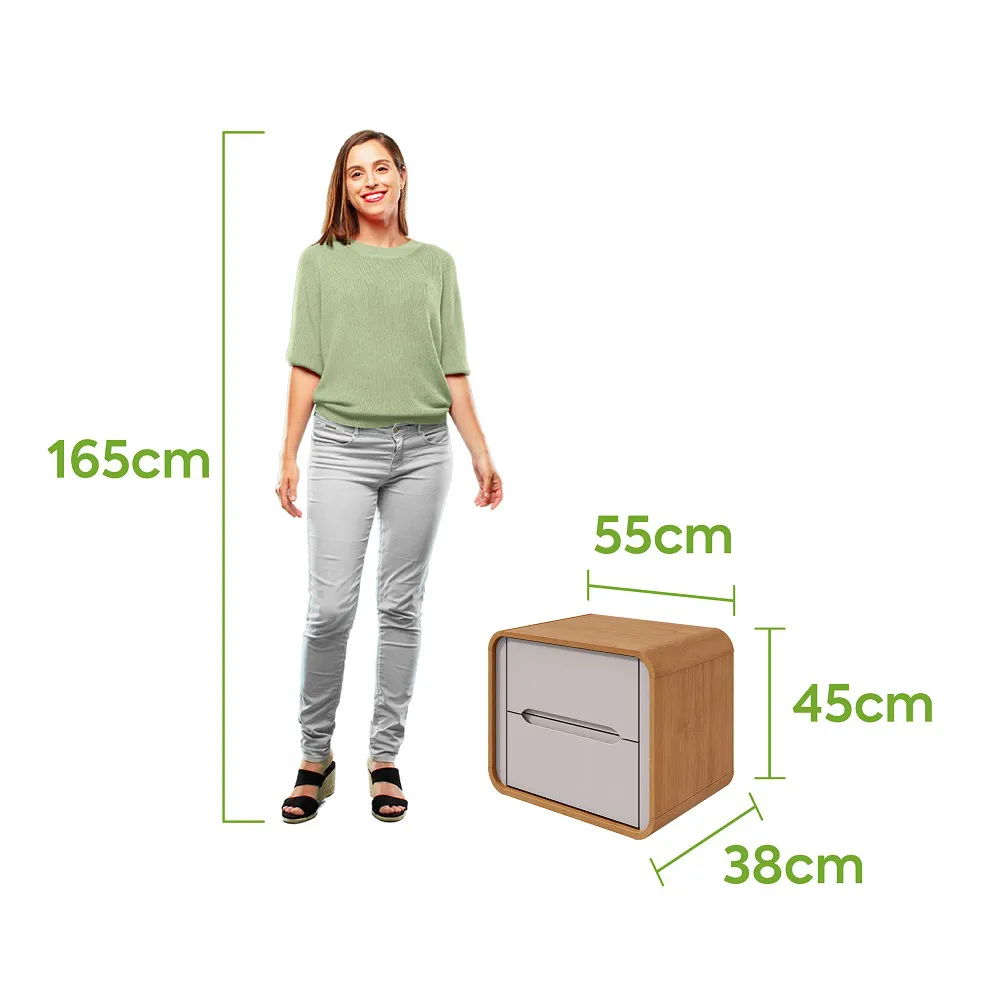 MESA DE NOCHE LOOP OFF WHITE - Imagen 2