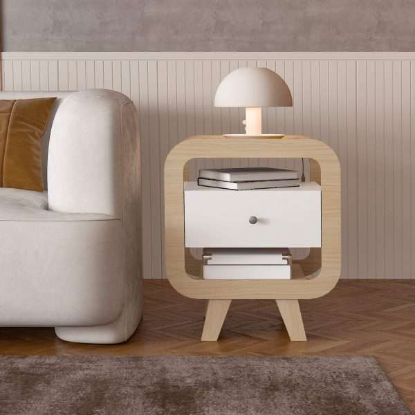 MESA DE APOYO THEO NATURAL/ BLANCO