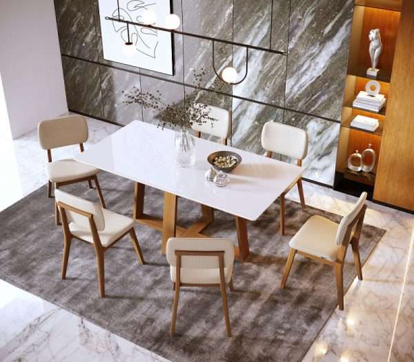 MESA WOOD 1.8 RECTANGULAR OFF WHITE/ CINAMOMO
