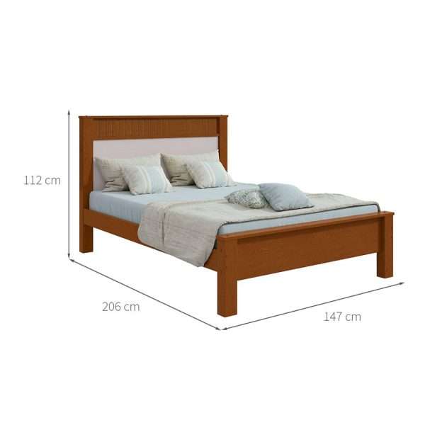 CAMA MATRIMONIAL FULL  ATHENAS 140X190 FRASSINO/ OFF WHITE/ FRASSINO - Imagen 2