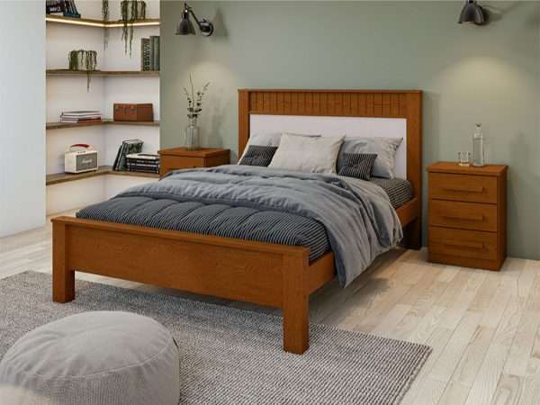 CAMA MATRIMONIAL FULL  ATHENAS 140X190 FRASSINO/ OFF WHITE/ FRASSINO