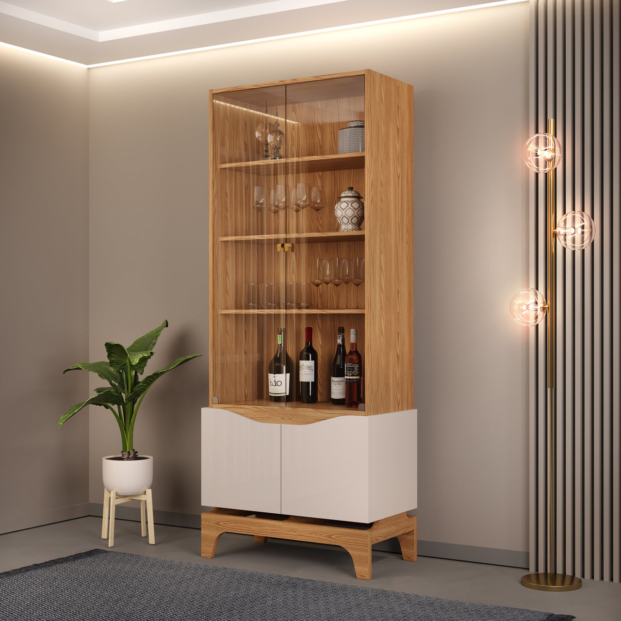 CRISTALERA NICE FREIJO/OFF WHITE - Imagen 3