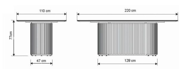 MESA LIVING 2.2 - VIDRO RETANGULAR OFF WHITE/CINAMOMO - Imagen 2