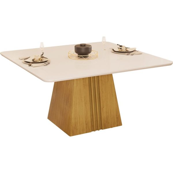 MESA ITALIA  600 CURVO 1360X136X30 CEDRO/ OFF WHITE