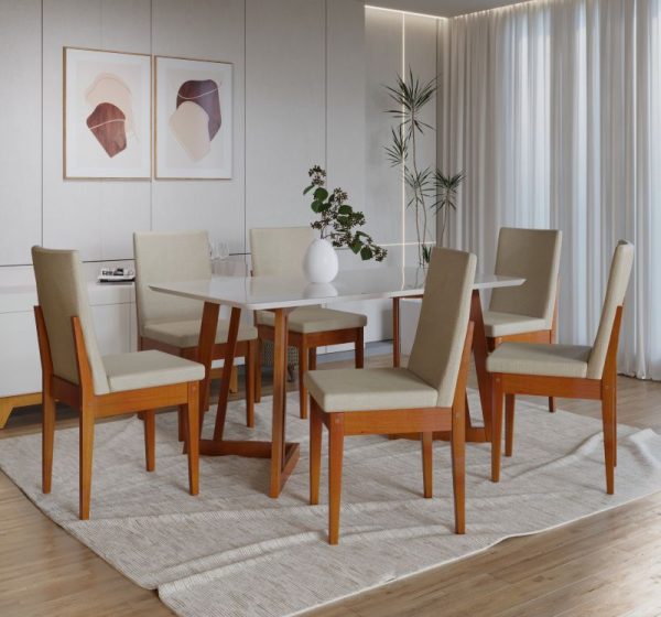 JUEGO DE COMEDOR CALIFORNIA 1.30 CARAMELO CON SILLA MIAMI (4 PUESTOS)
