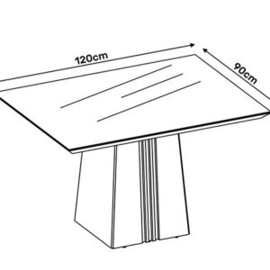 Alternative view of MESA ITALIA 450 120X90X3 CARVALHO NOBRE/OFF WHITE