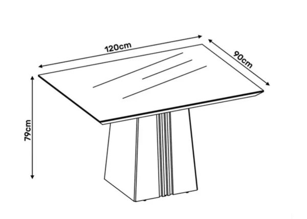 MESA ITALIA 450 120X90X3 CARVALHO NOBRE/OFF WHITE - Imagen 2