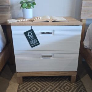 MESA DE NOCHE BRIONY BRUSHED WHITE PECAN