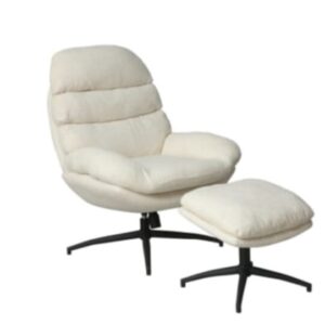 BUTACA CON OTTOMAN CREMA CLARO