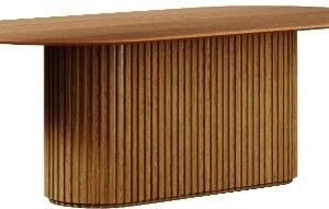 MESA LIVING 2.2 TOPE LAMINADO MADERA OVALADA