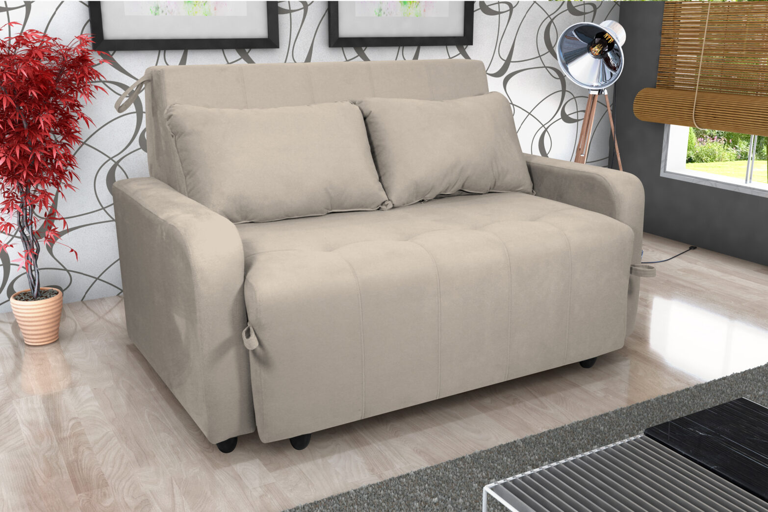 SOFA CAMA VELUDO AMORA NEW B-251 - Imagen 4