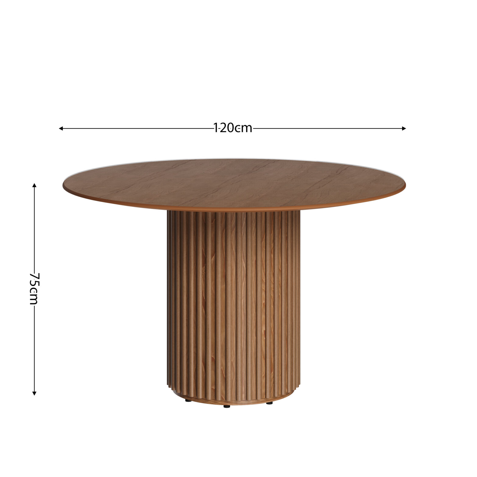 MESA LIVING 1.20 TOPE LAMINADO MADERA REDONDO - Imagen 2