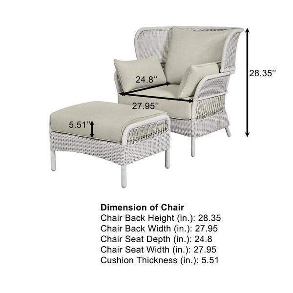 SILLON Y OTTOMAN DE MIMBRE PARA EXTERIORES PINECROFT FRENCH LINEN - Imagen 3
