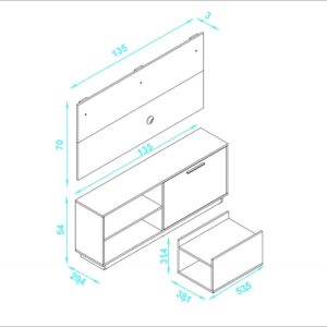 COMBO ONE PANEL P/RACK Y META BLANCO - Imagen 6
